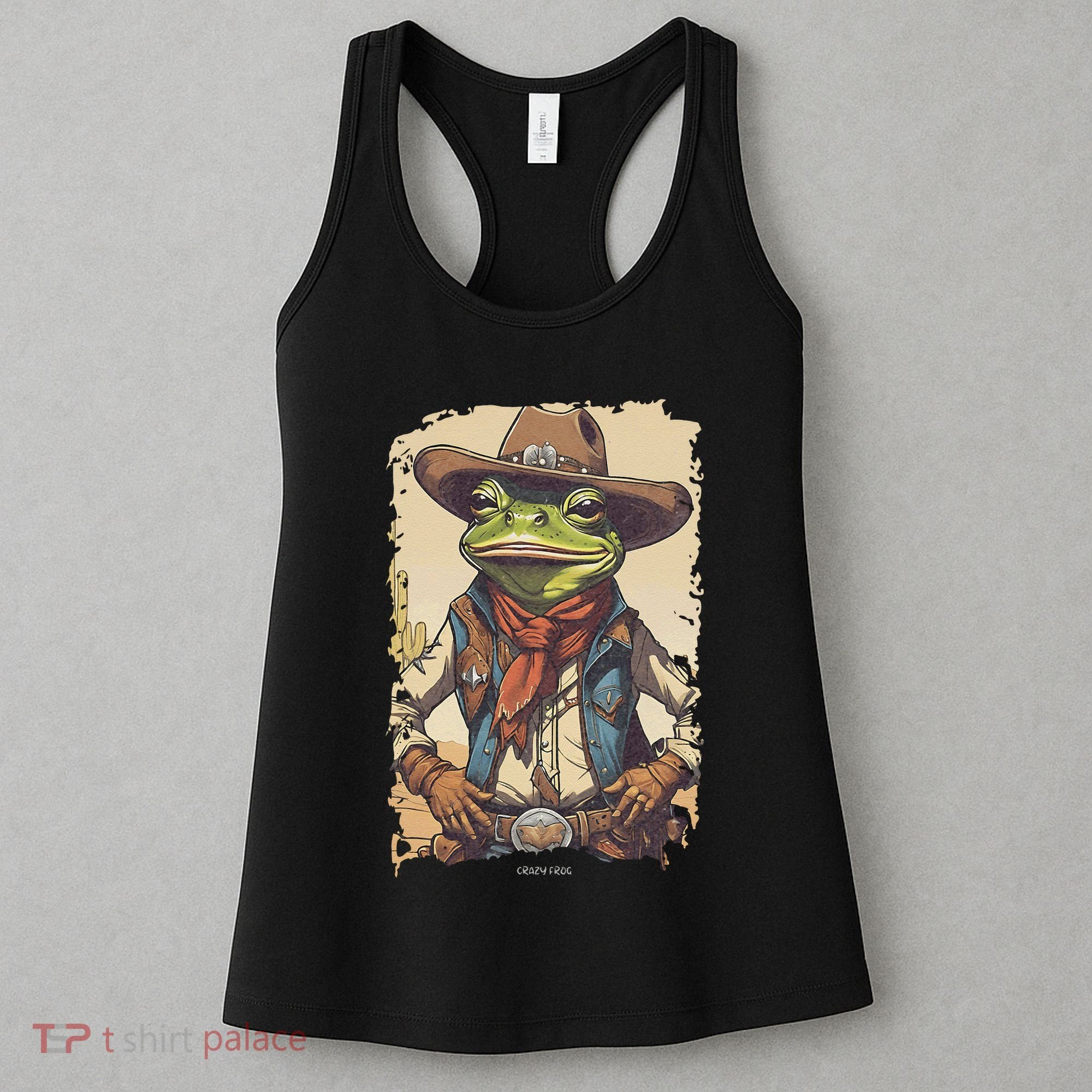 Cowboy Frog Texas Far West Usa Funny Toad Retro Gift Women's Tank Top