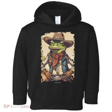 Cowboy Frog Texas Far West Usa Funny Toad Retro Gift Toddler Hoodie