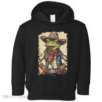 Cowboy Frog Texas Far West Usa Funny Toad Retro Gift Toddler Hoodie thumb 0