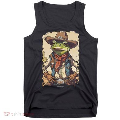 Cowboy Frog Texas Far West Usa Funny Toad Retro Gift Tank Top