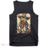 Cowboy Frog Texas Far West Usa Funny Toad Retro Gift Tank Top thumb 0