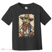 Cowboy Frog Texas Far West Usa Funny Toad Retro Gift Toddler T-Shirt thumb 0