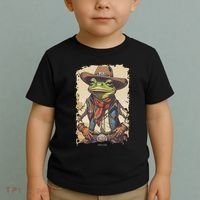 Cowboy Frog Texas Far West Usa Funny Toad Retro Gift Toddler T-Shirt thumb 2