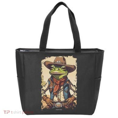 Cowboy Frog Texas Far West Usa Funny Toad Retro Gift Tote Bag