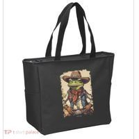 Cowboy Frog Texas Far West Usa Funny Toad Retro Gift Tote Bag thumb 2