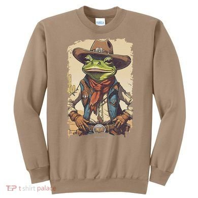 Cowboy Frog Texas Far West Usa Funny Toad Retro Gift Sweatshirt