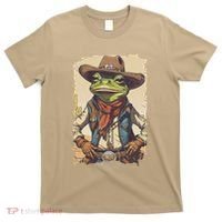 Cowboy Frog Texas Far West Usa Funny Toad Retro Gift T-Shirt thumb 0