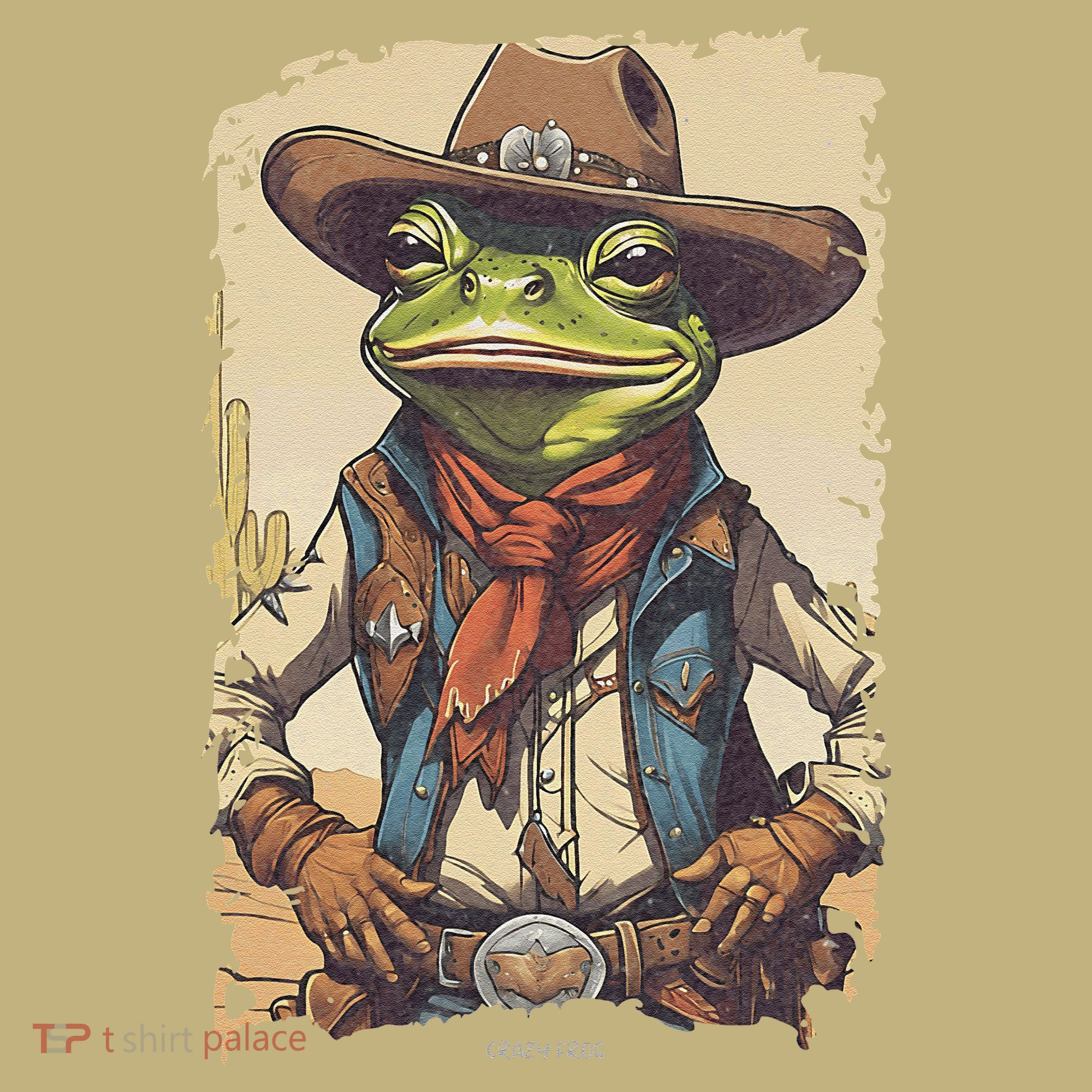 Cowboy Frog Texas Far West Usa Funny Toad Retro Gift Kids T-Shirt