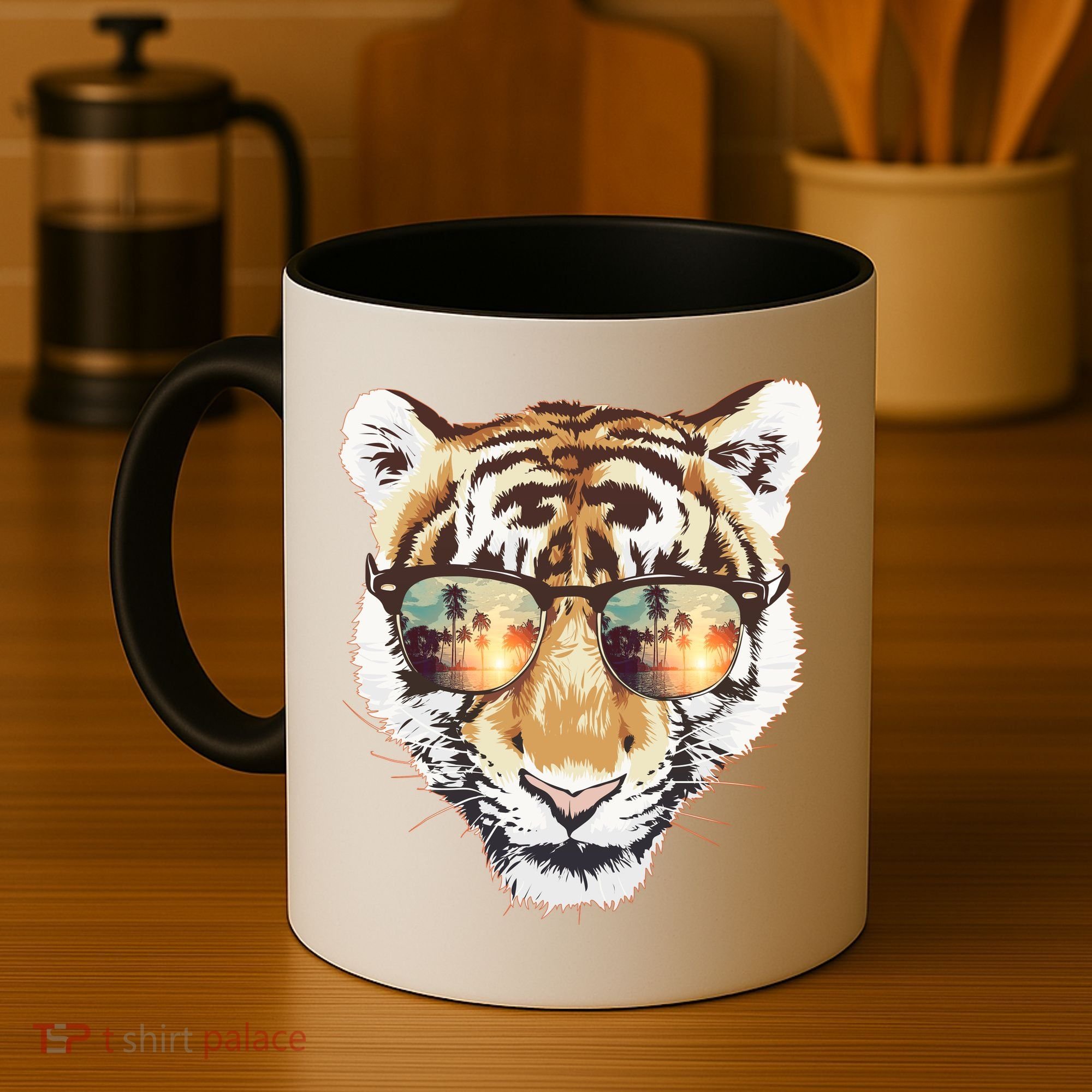Cool Funny Tiger Tropical Sunglasses Coffee Mug