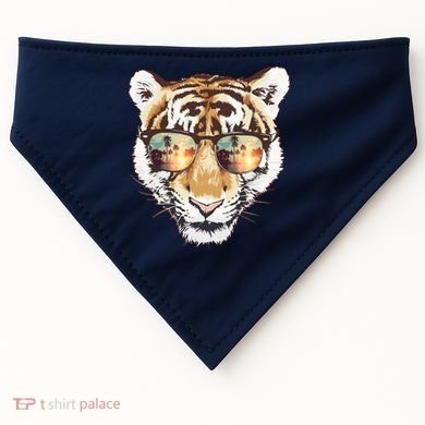 Cool Funny Tiger Tropical Sunglasses USA-Made Doggie Bandana