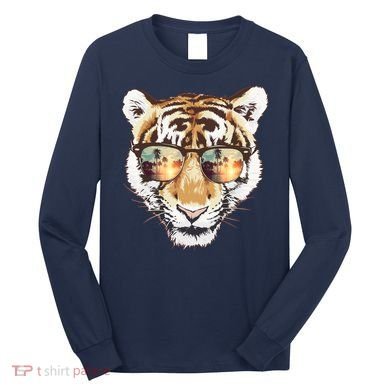 Cool Funny Tiger Tropical Sunglasses Long Sleeve Shirt