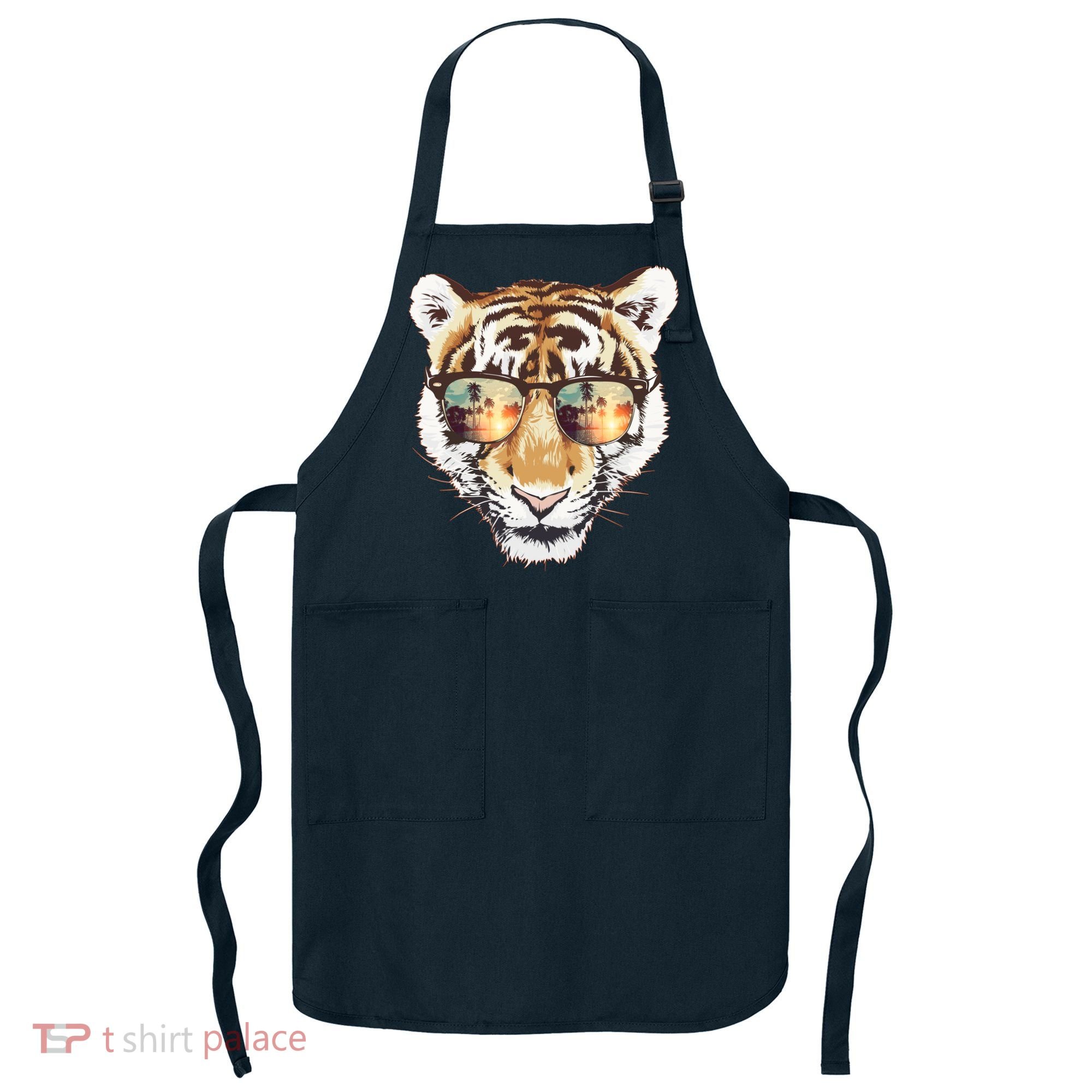 Cool Funny Tiger Tropical Sunglasses Apron