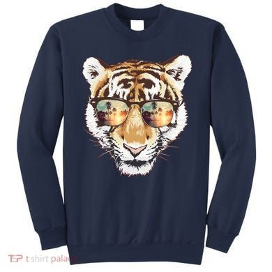 Cool Funny Tiger Tropical Sunglasses Sweatshirt