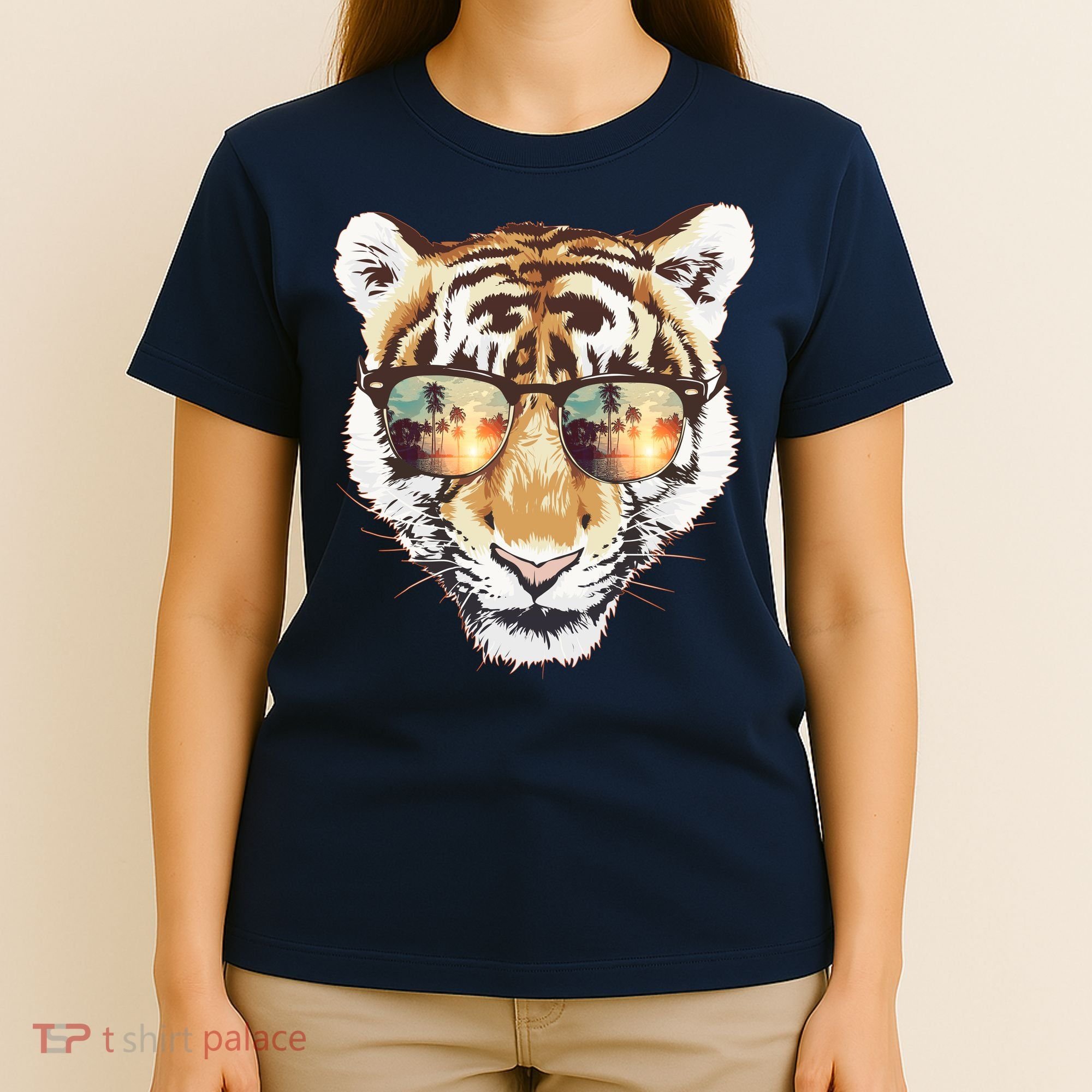 Cool Funny Tiger Tropical Sunglasses T-Shirt