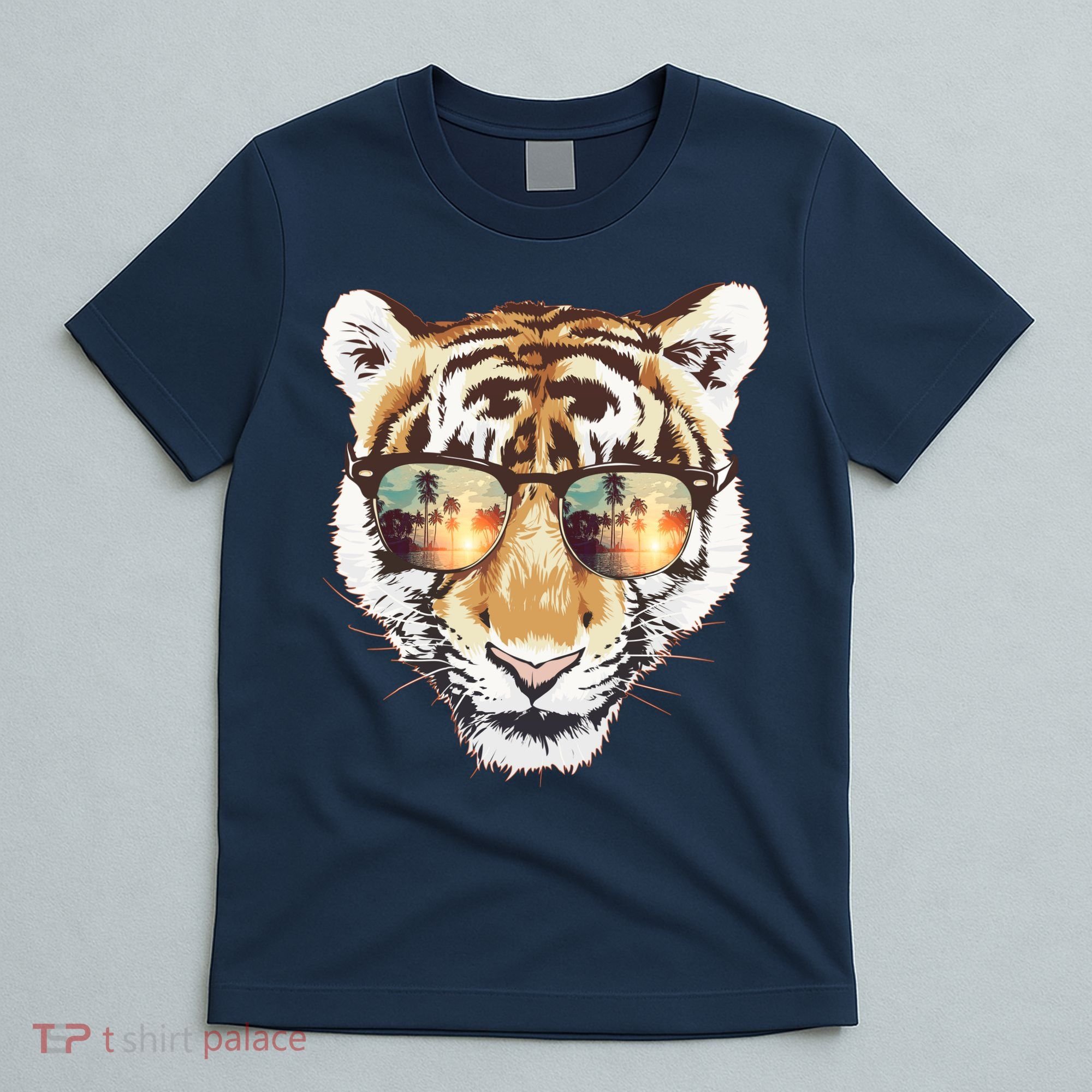 Cool Funny Tiger Tropical Sunglasses T-Shirt