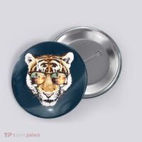 Cool Funny Tiger Tropical Sunglasses Button thumb 0