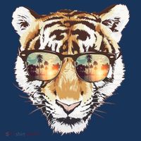 Cool Funny Tiger Tropical Sunglasses Button thumb 1