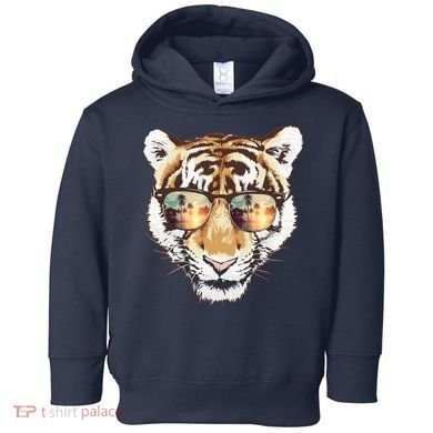 Cool Funny Tiger Tropical Sunglasses Toddler Hoodie