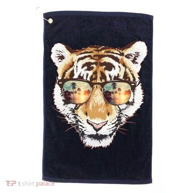 Cool Funny Tiger Tropical Sunglasses Golf Towel