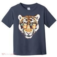 Cool Funny Tiger Tropical Sunglasses Toddler T-Shirt thumb 0
