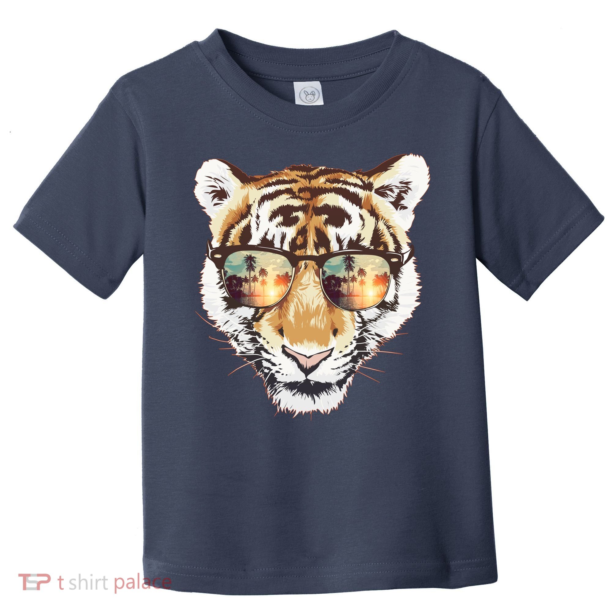 Cool Funny Tiger Tropical Sunglasses Toddler T-Shirt