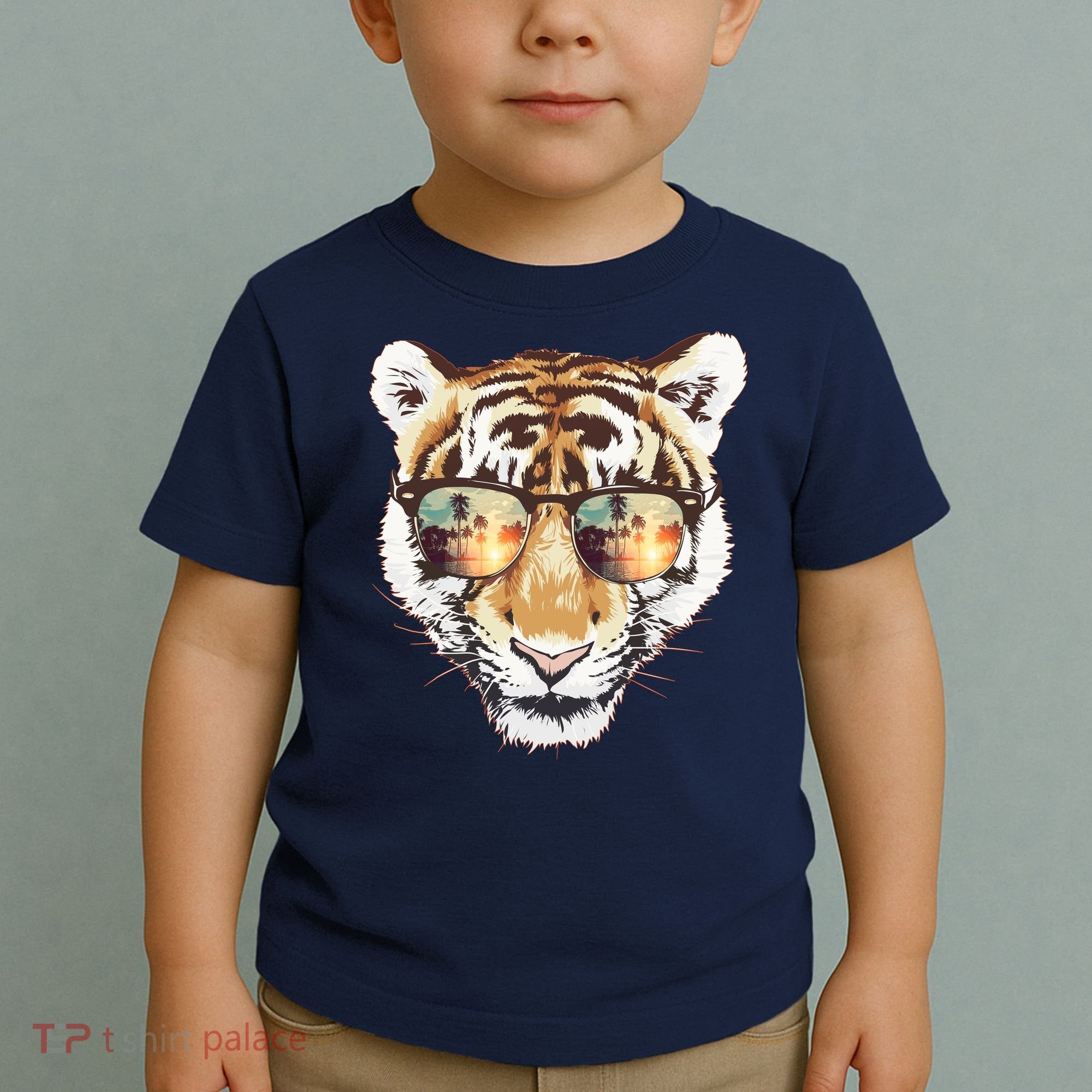 Cool Funny Tiger Tropical Sunglasses Toddler T-Shirt