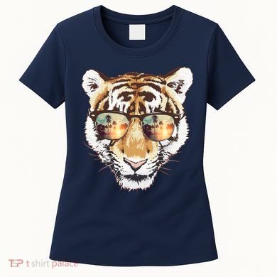 Cool Funny Tiger Tropical Sunglasses Women's T-Shirt
