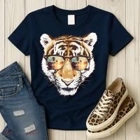 Cool Funny Tiger Tropical Sunglasses Women's T-Shirt thumb 3