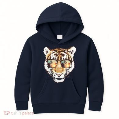 Cool Funny Tiger Tropical Sunglasses Kids Hoodie