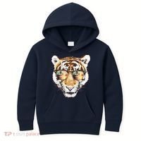 Cool Funny Tiger Tropical Sunglasses Kids Hoodie thumb 0