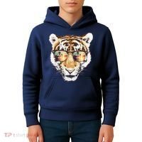 Cool Funny Tiger Tropical Sunglasses Kids Hoodie thumb 4