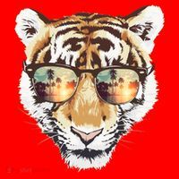 Cool Funny Tiger Tropical Sunglasses Santa Hat thumb 1