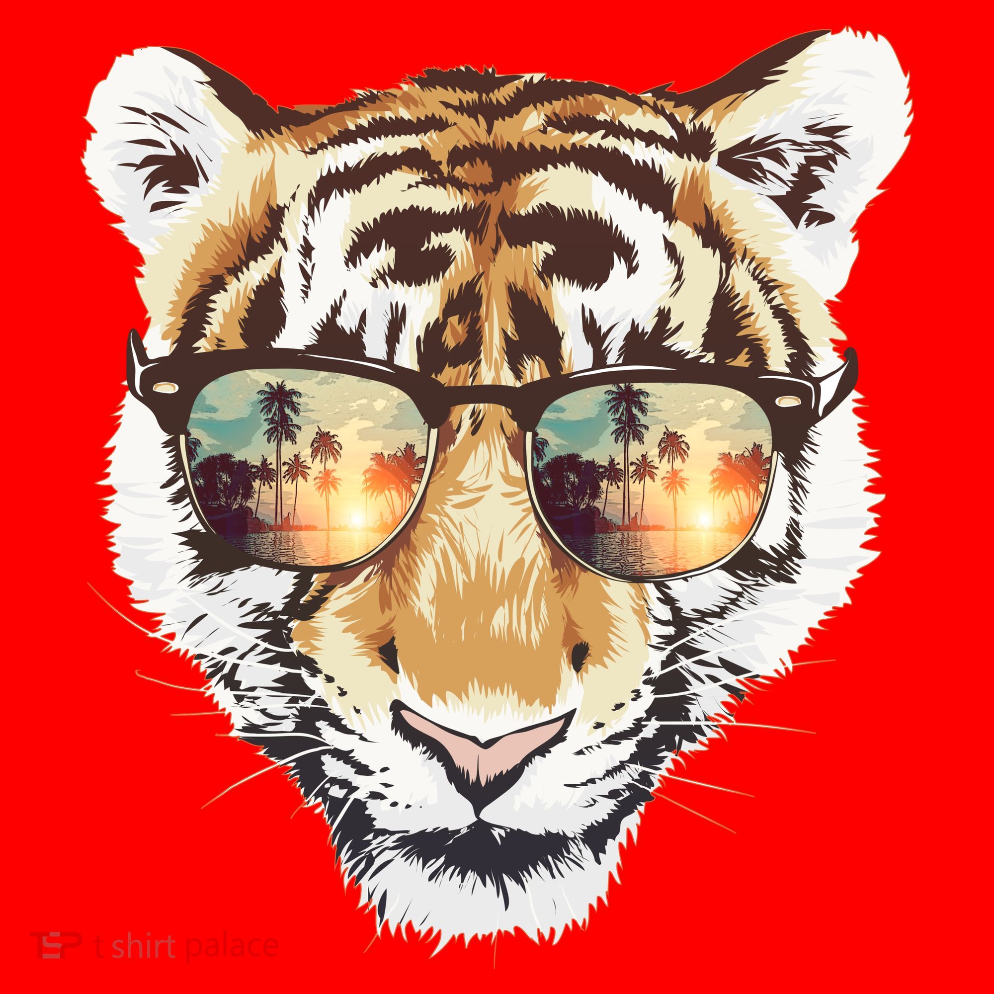Cool Funny Tiger Tropical Sunglasses Santa Hat