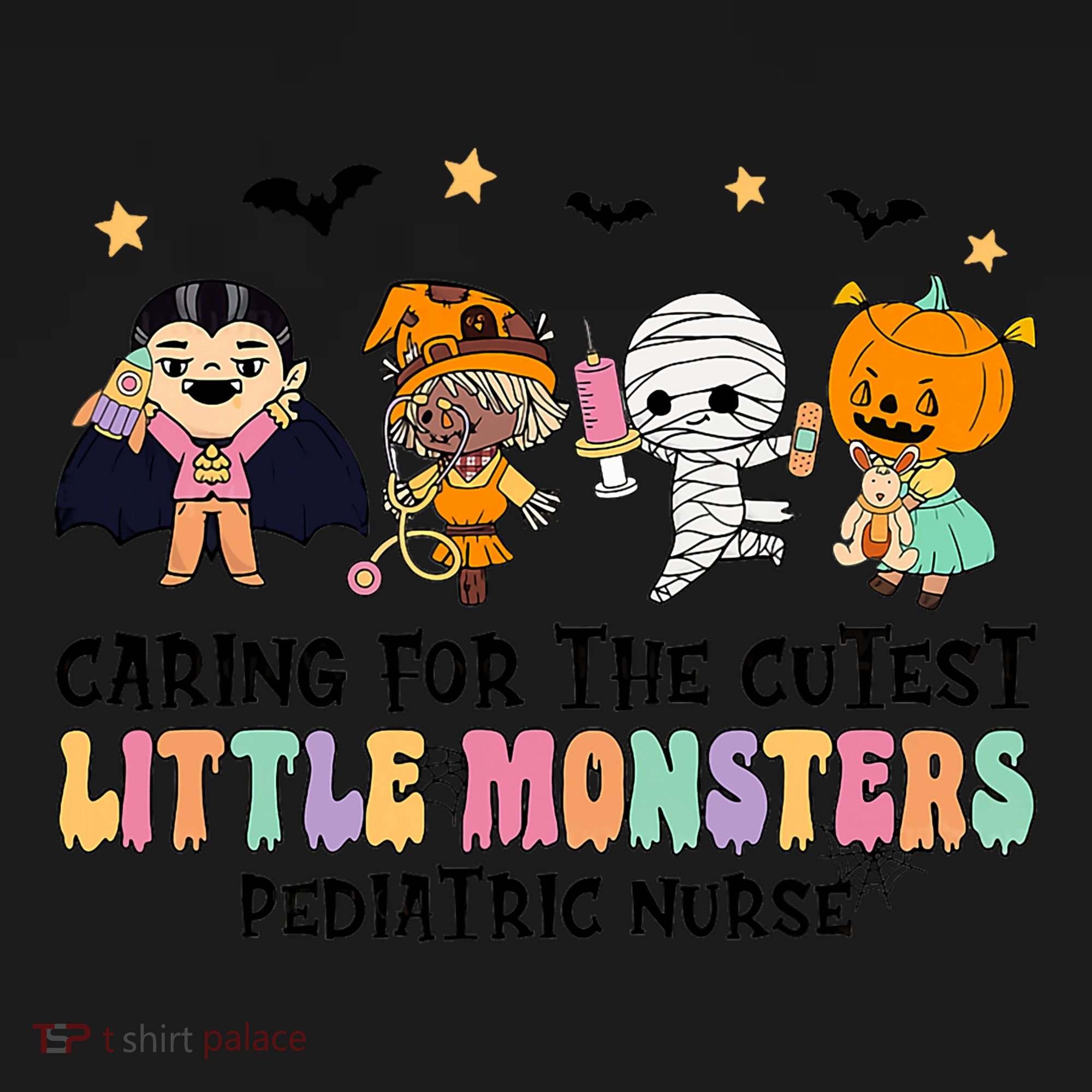 Caring For The Little Monsters Pediatric Nurse Halloween Coaster