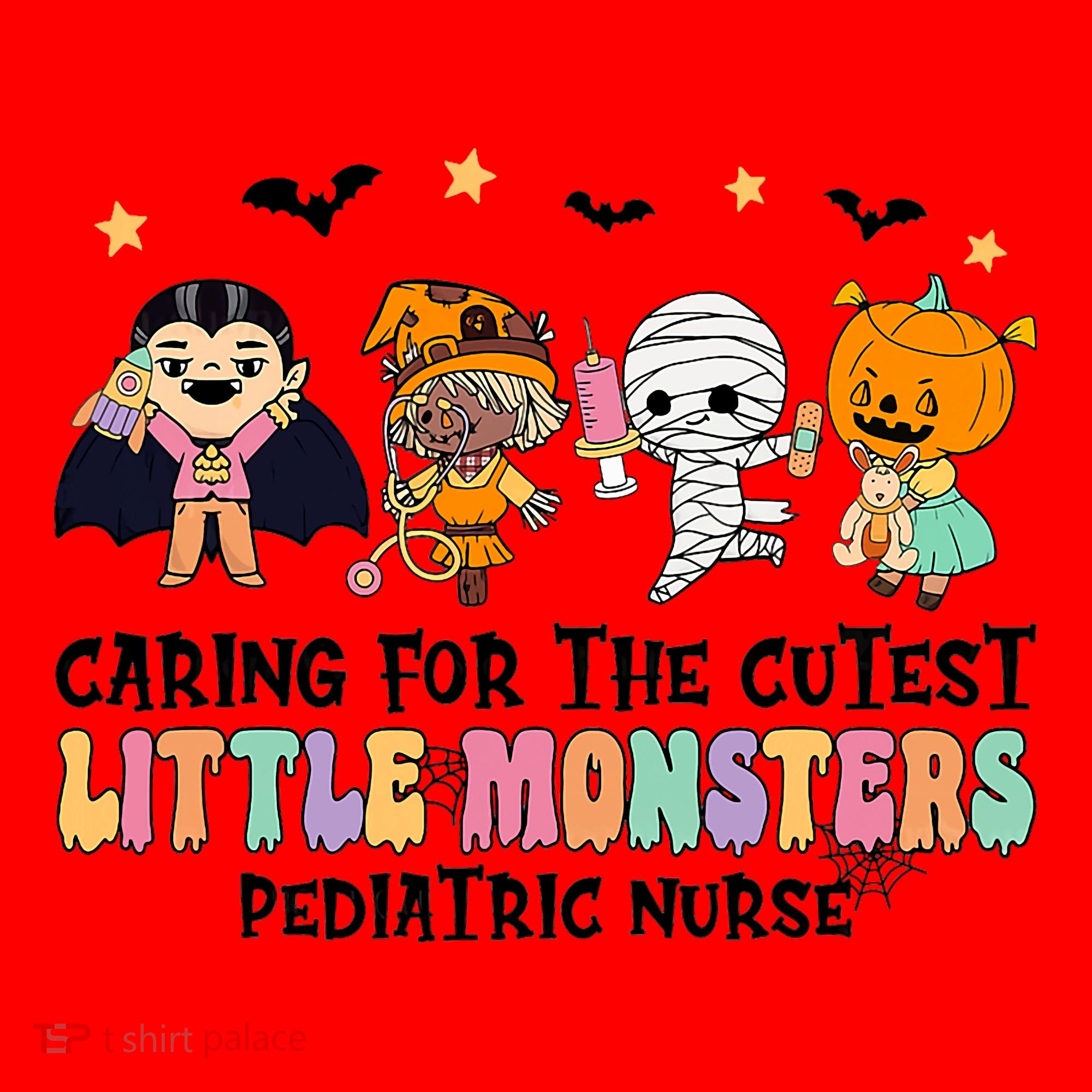 Caring For The Little Monsters Pediatric Nurse Halloween Santa Hat