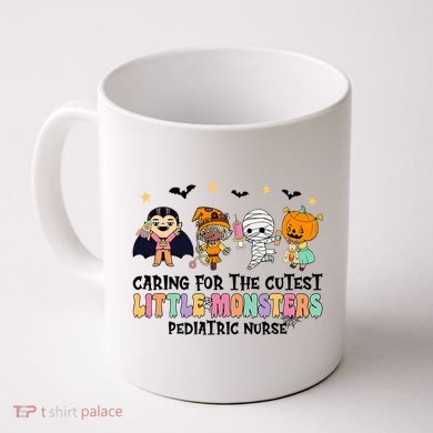 Caring For The Little Monsters Pediatric Nurse Halloween Coffee Mug