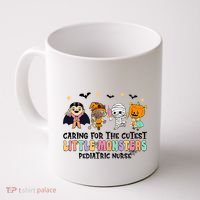 Caring For The Little Monsters Pediatric Nurse Halloween Coffee Mug thumb 0