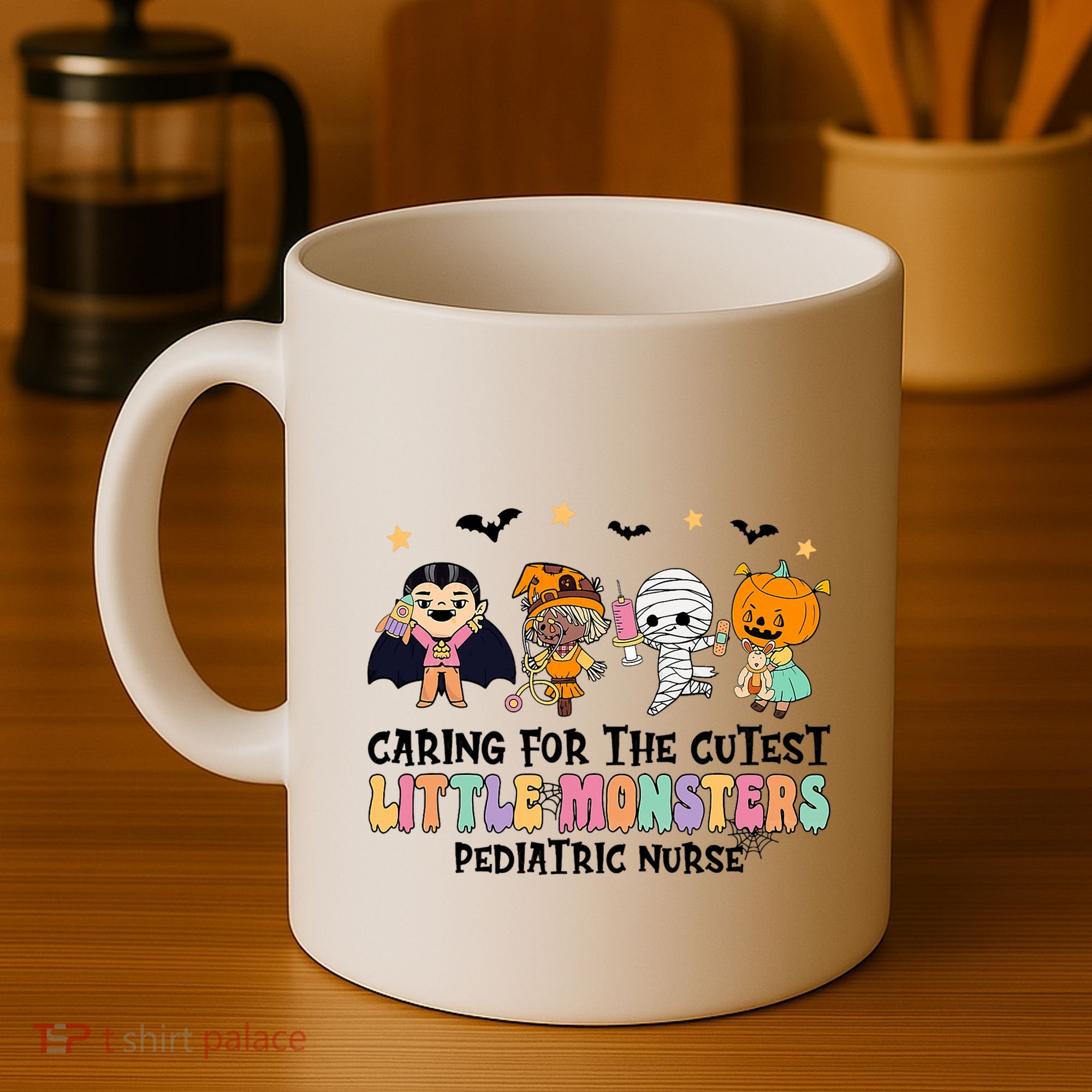 Caring For The Little Monsters Pediatric Nurse Halloween Coffee Mug
