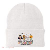 Caring For The Little Monsters Pediatric Nurse Halloween Beanie thumb 0