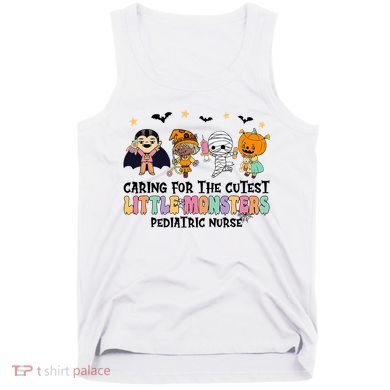 Caring For The Little Monsters Pediatric Nurse Halloween Tank Top