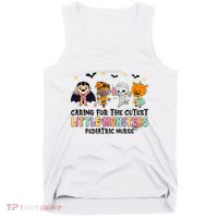 Caring For The Little Monsters Pediatric Nurse Halloween Tank Top thumb 0