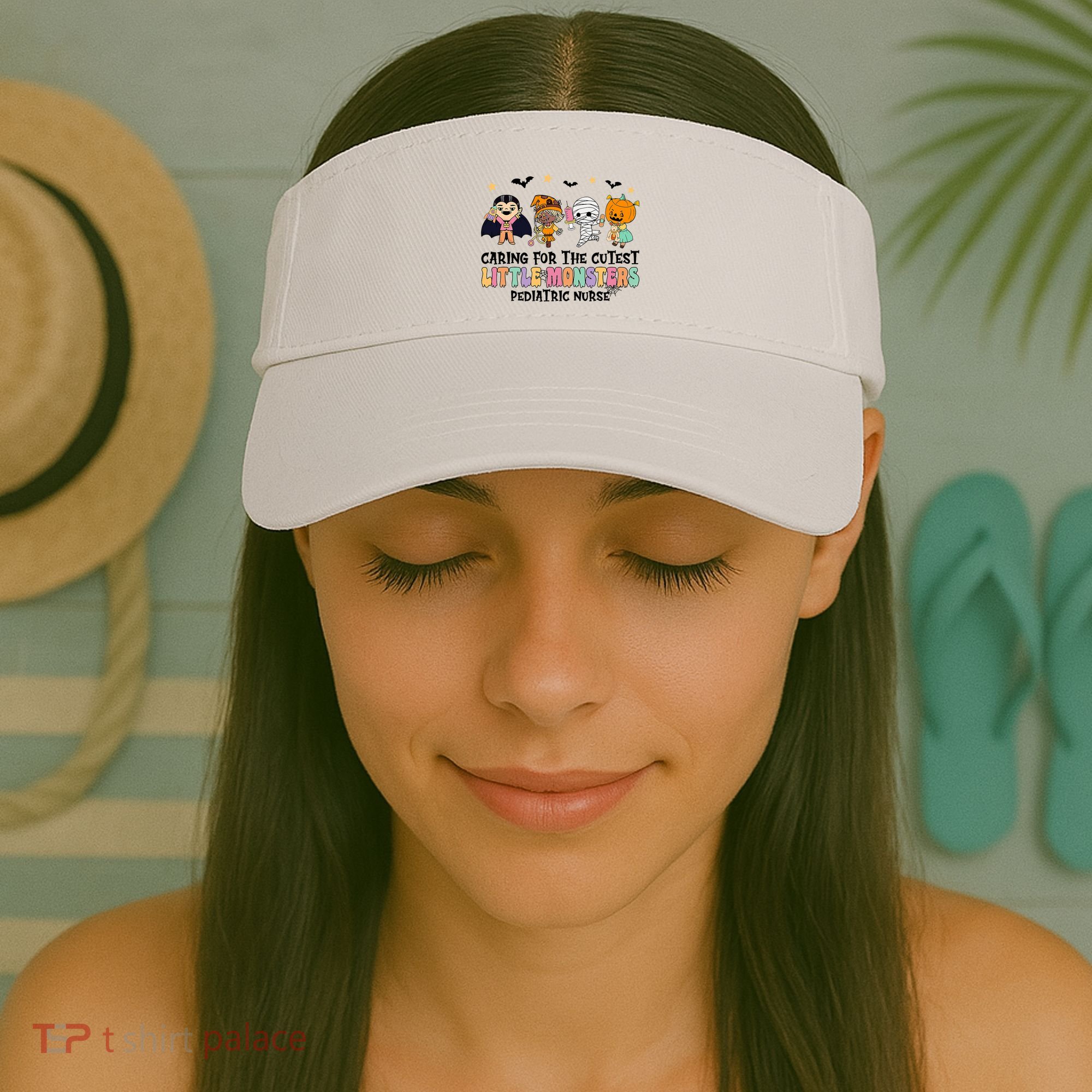 Caring For The Little Monsters Pediatric Nurse Halloween Visor