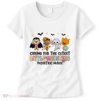 Caring For The Little Monsters Pediatric Nurse Halloween Women's T-Shirt thumb 0