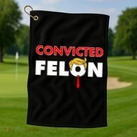 Convicted Felon Trump Golf Towel thumb 1