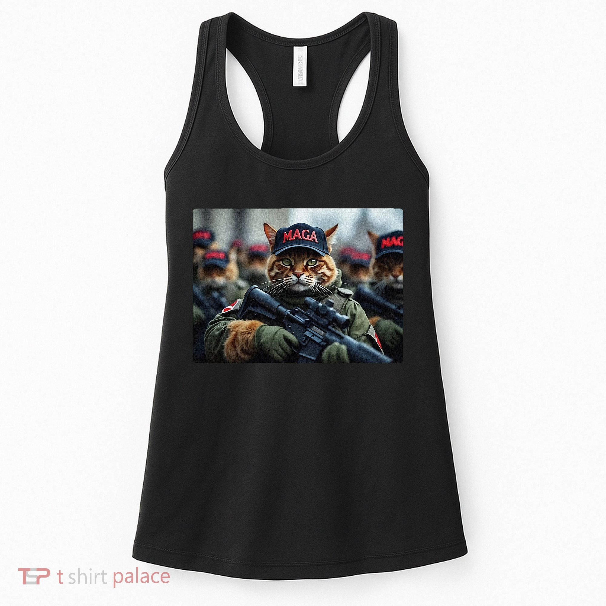 Cats For Trump Maga Army American Flag Patriotic Vote Trump Gift Women's Tank Top