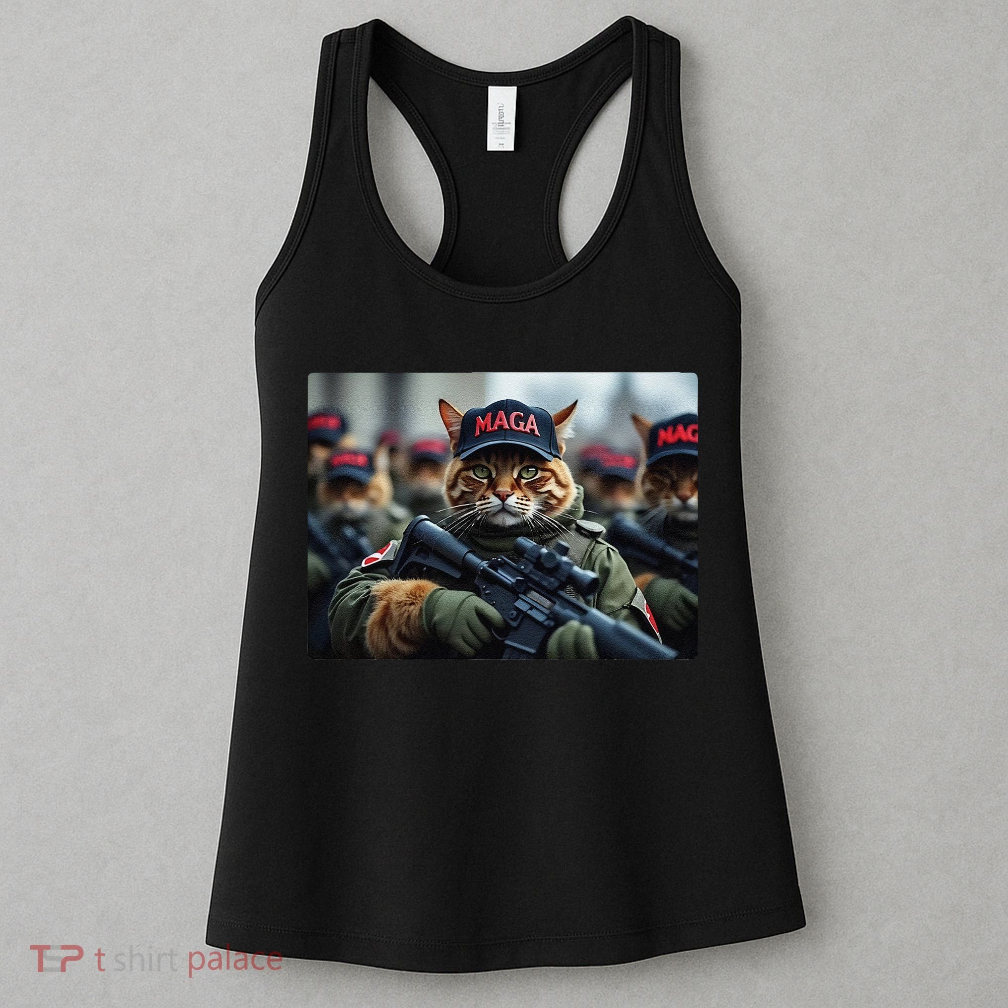 Cats For Trump Maga Army American Flag Patriotic Vote Trump Gift Women's Tank Top
