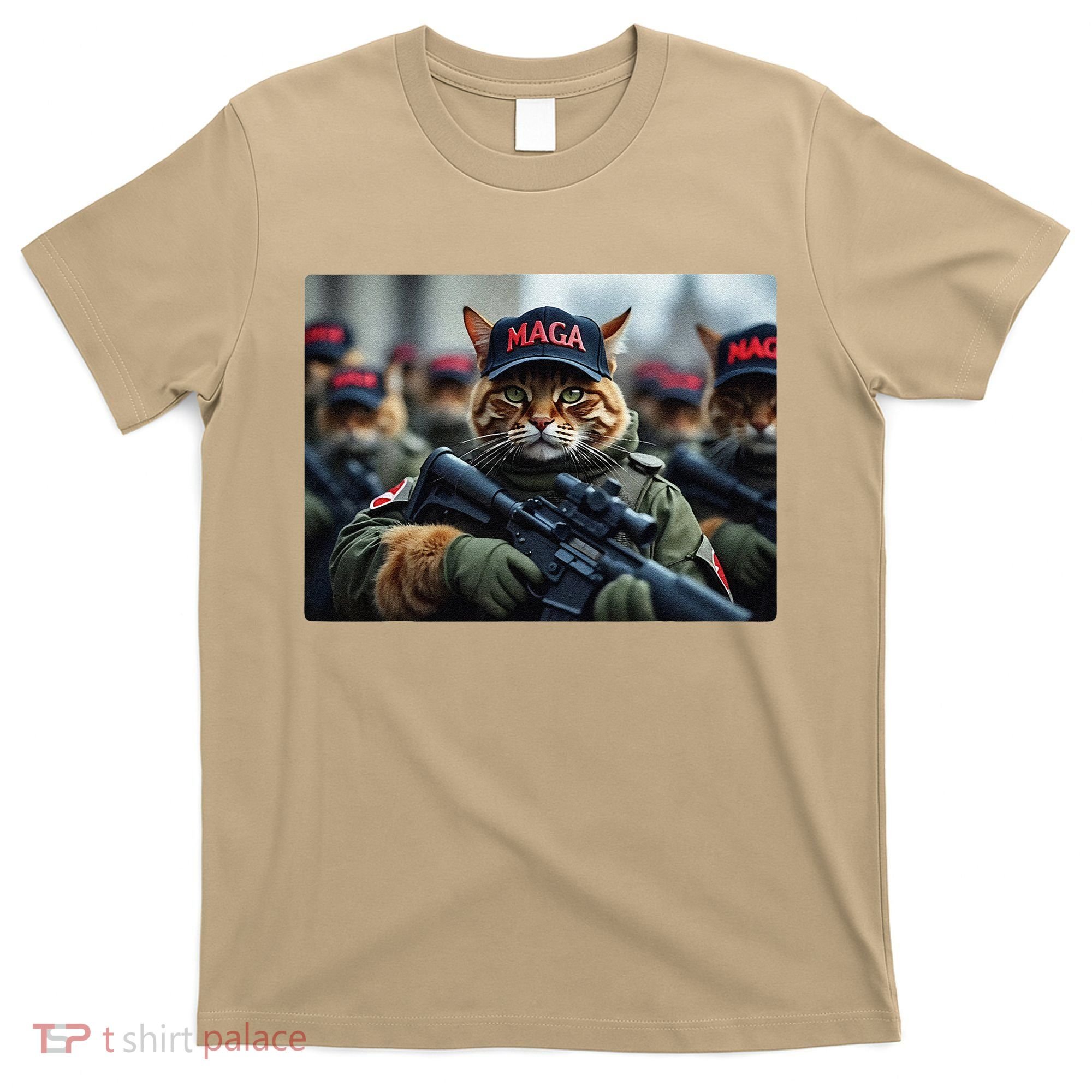Cats For Trump Maga Army American Flag Patriotic Vote Trump Gift T-Shirt