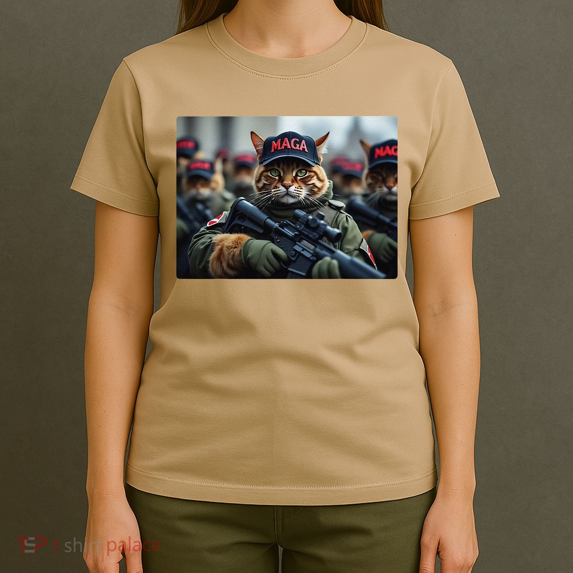 Cats For Trump Maga Army American Flag Patriotic Vote Trump Gift T-Shirt