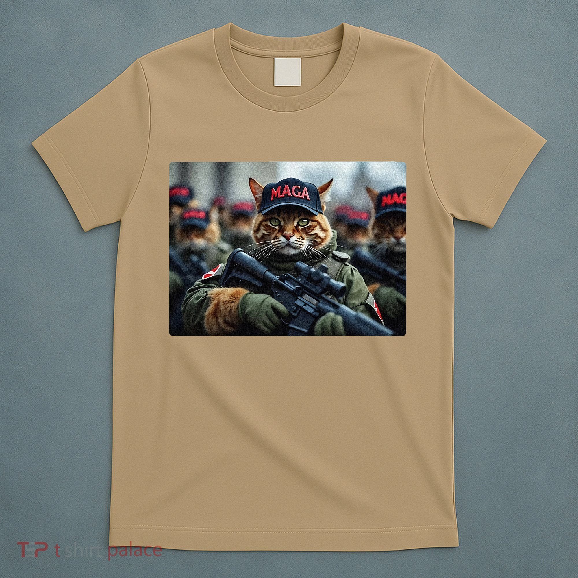 Cats For Trump Maga Army American Flag Patriotic Vote Trump Gift T-Shirt