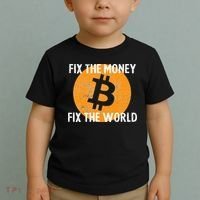 Crypto Fix The Money Fix The World Bitcoin Quote Toddler T-Shirt thumb 2